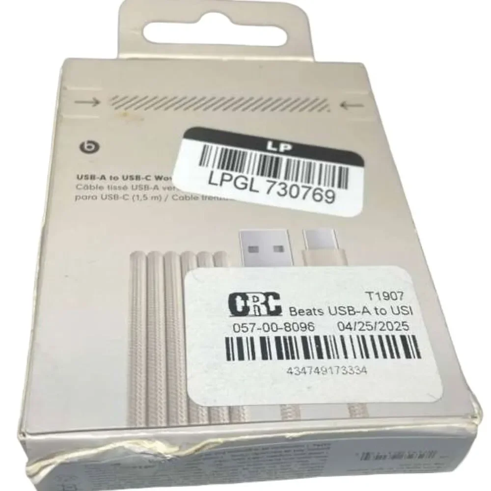 Genuine Beats USB‑C to USB‑A Woven Cable 1.5m – Surge Stone - Lot of 2- Box Wear